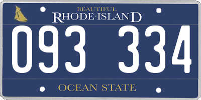 RI license plate 093334