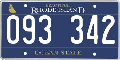 RI license plate 093342