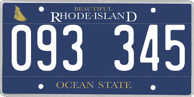 RI license plate 093345