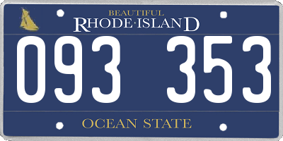 RI license plate 093353