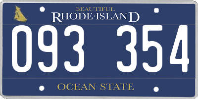 RI license plate 093354