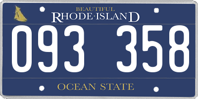 RI license plate 093358