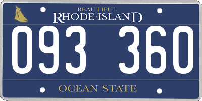 RI license plate 093360