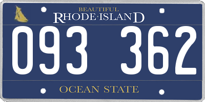 RI license plate 093362