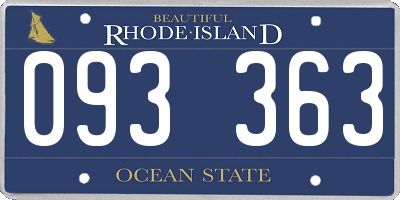 RI license plate 093363