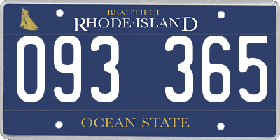 RI license plate 093365