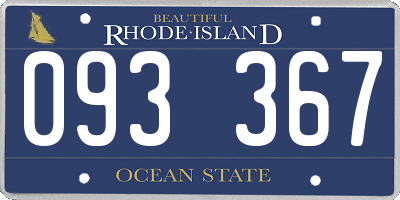 RI license plate 093367