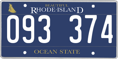 RI license plate 093374