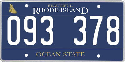 RI license plate 093378