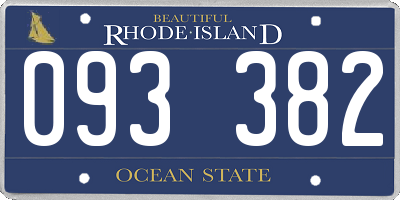 RI license plate 093382