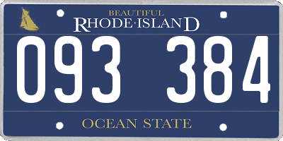 RI license plate 093384