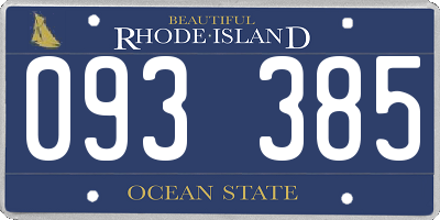RI license plate 093385