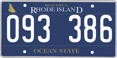 RI license plate 093386