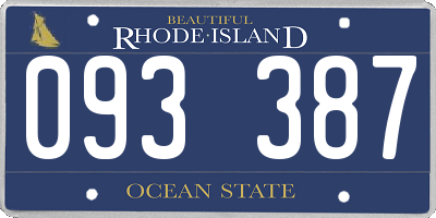 RI license plate 093387