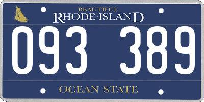 RI license plate 093389