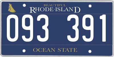 RI license plate 093391