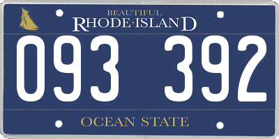 RI license plate 093392