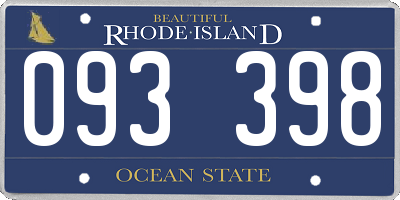 RI license plate 093398