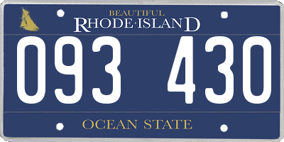 RI license plate 093430