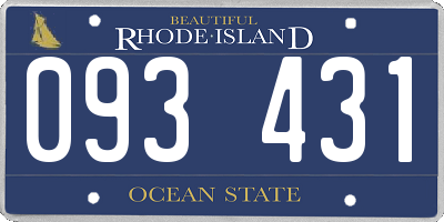 RI license plate 093431