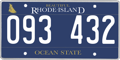 RI license plate 093432