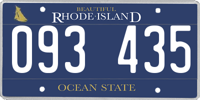 RI license plate 093435
