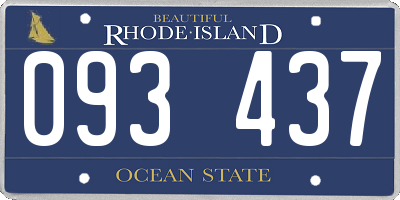 RI license plate 093437