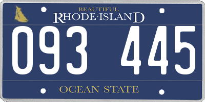 RI license plate 093445