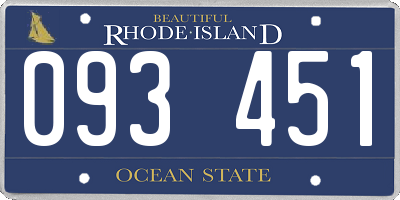 RI license plate 093451