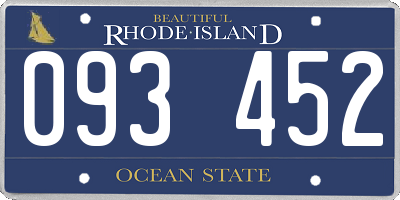 RI license plate 093452