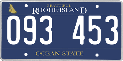 RI license plate 093453
