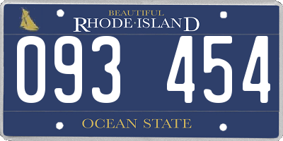 RI license plate 093454