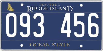 RI license plate 093456