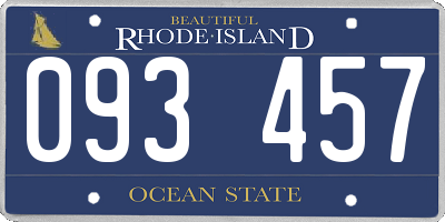 RI license plate 093457