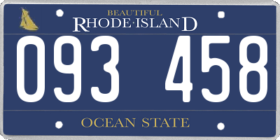 RI license plate 093458