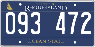 RI license plate 093472
