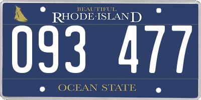 RI license plate 093477