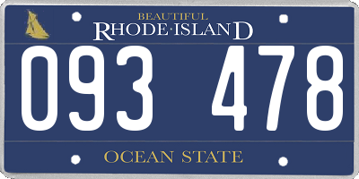 RI license plate 093478