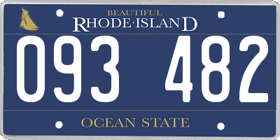 RI license plate 093482