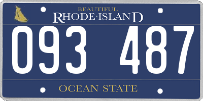 RI license plate 093487