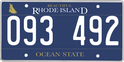 RI license plate 093492