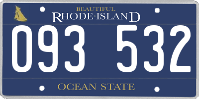 RI license plate 093532