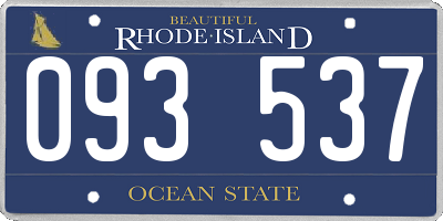 RI license plate 093537