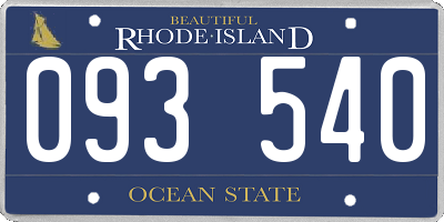 RI license plate 093540