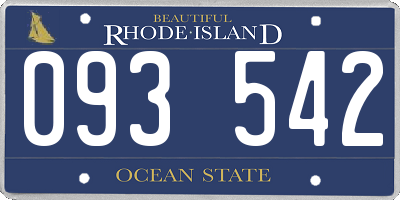 RI license plate 093542