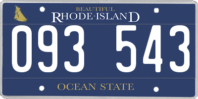 RI license plate 093543