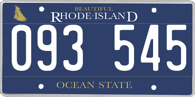 RI license plate 093545