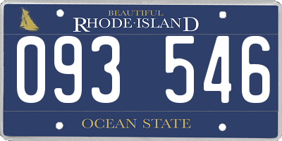 RI license plate 093546