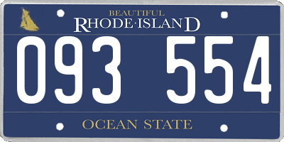 RI license plate 093554