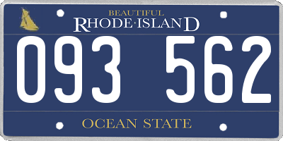 RI license plate 093562